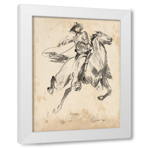 King of the Rodeo I White Modern Wood Framed Art Print by Parker, Jennifer Paxton
