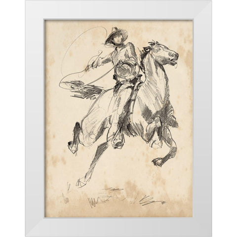 King of the Rodeo I White Modern Wood Framed Art Print by Parker, Jennifer Paxton