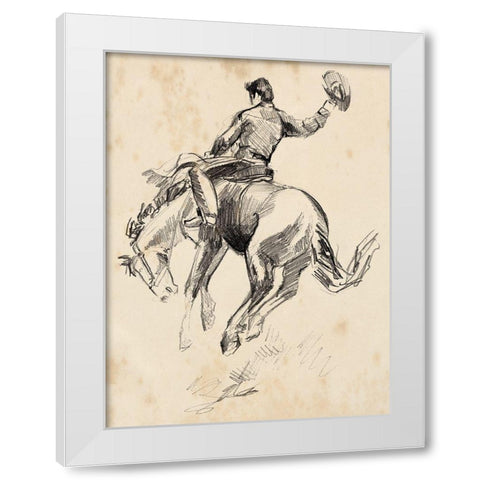 King of the Rodeo II White Modern Wood Framed Art Print by Parker, Jennifer Paxton