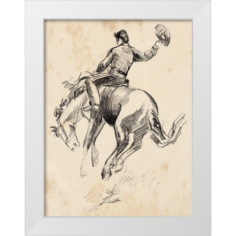King of the Rodeo II White Modern Wood Framed Art Print by Parker, Jennifer Paxton
