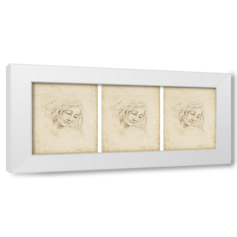 3-UP Classical Portrait Study III White Modern Wood Framed Art Print by Harper, Ethan