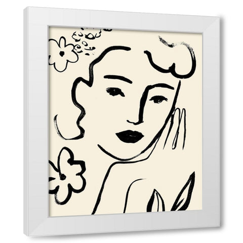Matisses Muse Portrait II White Modern Wood Framed Art Print by Barnes, Victoria