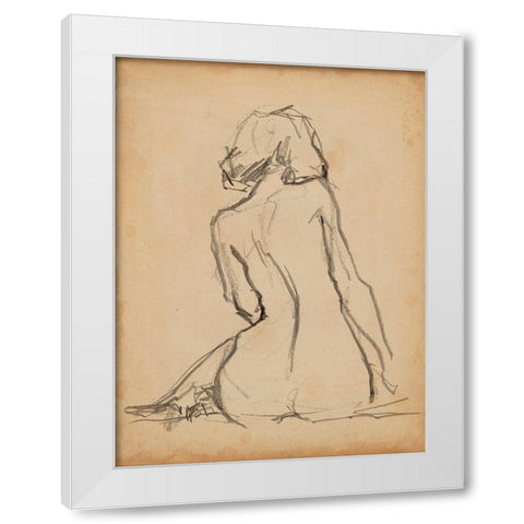 Figure Lines I White Modern Wood Framed Art Print by Parker, Jennifer Paxton