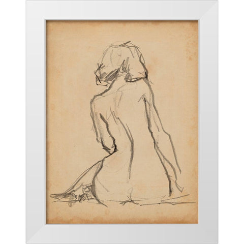 Figure Lines I White Modern Wood Framed Art Print by Parker, Jennifer Paxton
