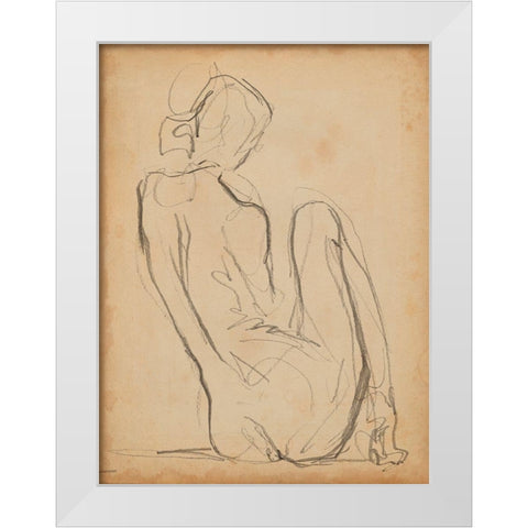 Figure Lines IV White Modern Wood Framed Art Print by Parker, Jennifer Paxton