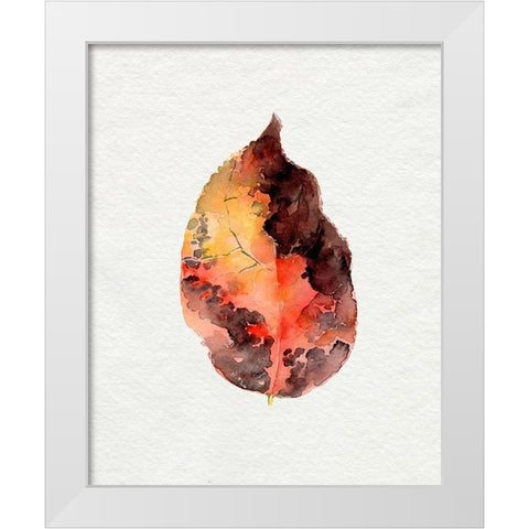 Watercolor Autumn Leaf I White Modern Wood Framed Art Print by Parker, Jennifer Paxton