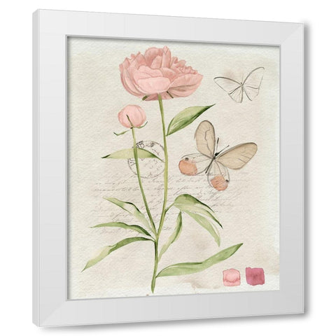 Field Notes Florals II White Modern Wood Framed Art Print by Parker, Jennifer Paxton