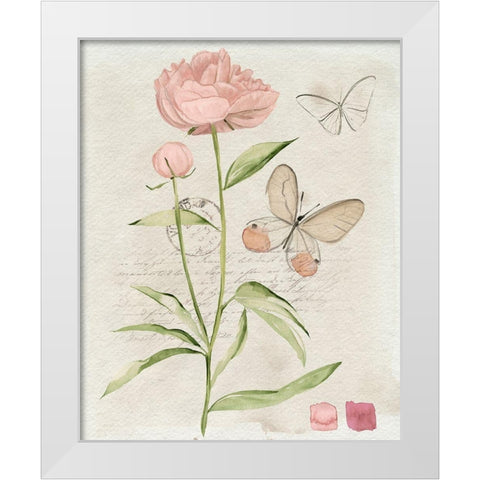Field Notes Florals II White Modern Wood Framed Art Print by Parker, Jennifer Paxton