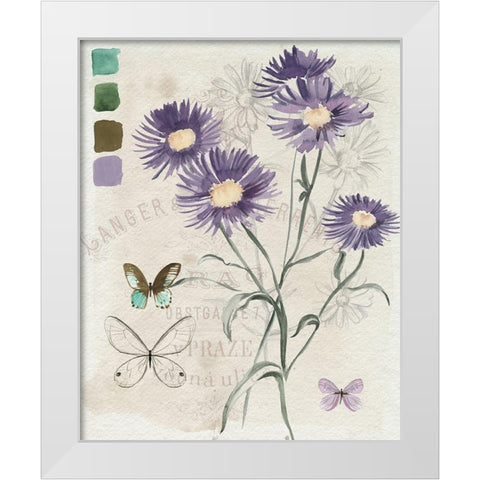 Field Notes Florals III White Modern Wood Framed Art Print by Parker, Jennifer Paxton
