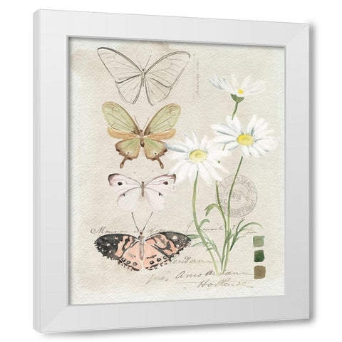 Field Notes Florals IV White Modern Wood Framed Art Print by Parker, Jennifer Paxton