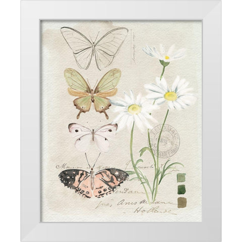 Field Notes Florals IV White Modern Wood Framed Art Print by Parker, Jennifer Paxton