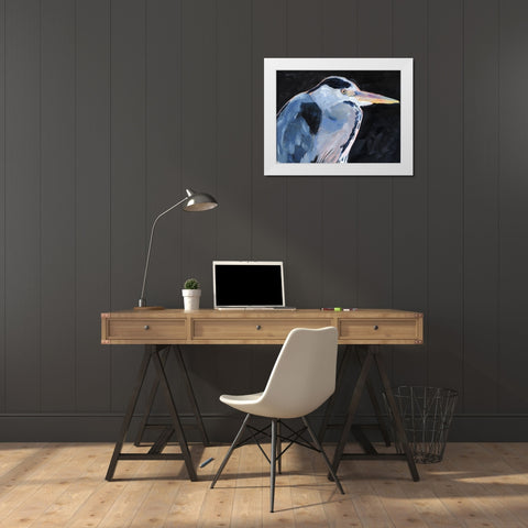 Great Heron I White Modern Wood Framed Art Print by Parker, Jennifer Paxton