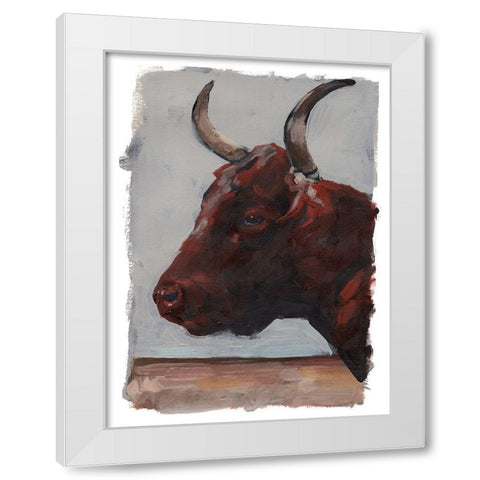 Cattle View I White Modern Wood Framed Art Print by Parker, Jennifer Paxton