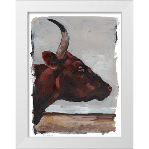 Cattle View II White Modern Wood Framed Art Print by Parker, Jennifer Paxton