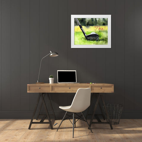 Tee Off Time IV White Modern Wood Framed Art Print by Parker, Jennifer Paxton