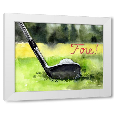 Tee Off Time IV White Modern Wood Framed Art Print by Parker, Jennifer Paxton