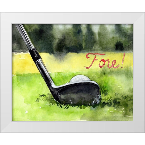 Tee Off Time IV White Modern Wood Framed Art Print by Parker, Jennifer Paxton
