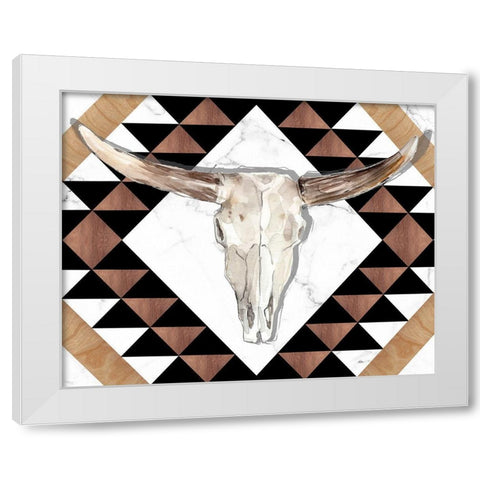 Santa Fe Skulls V White Modern Wood Framed Art Print by Parker, Jennifer Paxton