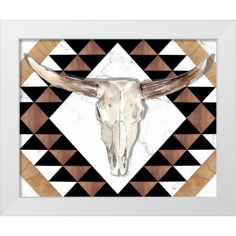 Santa Fe Skulls V White Modern Wood Framed Art Print by Parker, Jennifer Paxton