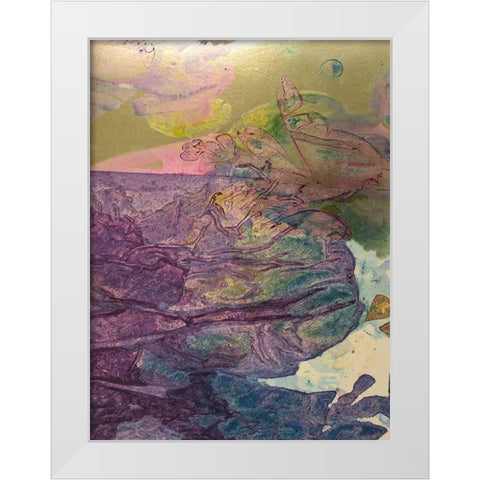 Monets Landscape V White Modern Wood Framed Art Print by Combs, Joyce