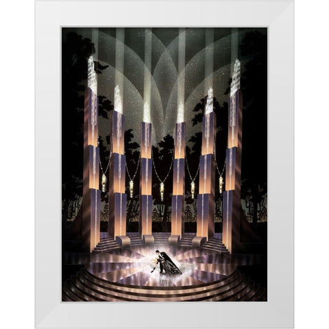 Nocturne White Modern Wood Framed Art Print by Hoppe, Robert