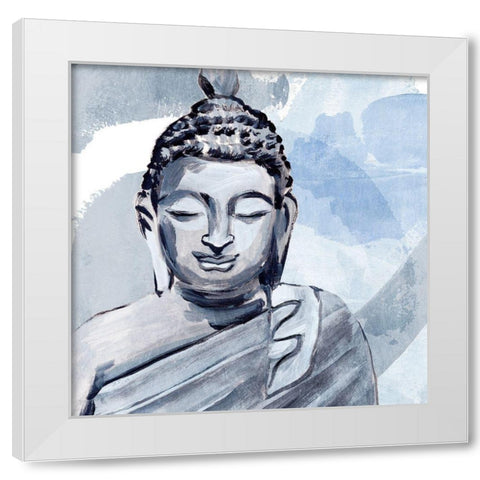 Awaken in Blue II White Modern Wood Framed Art Print by Warren, Annie