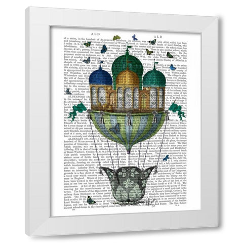 Butterfly House White Modern Wood Framed Art Print by Fab Funky