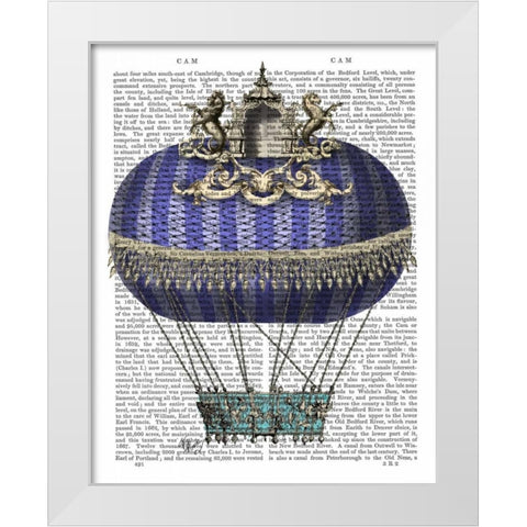 Baroque Fantasy Balloon 4 White Modern Wood Framed Art Print by Fab Funky