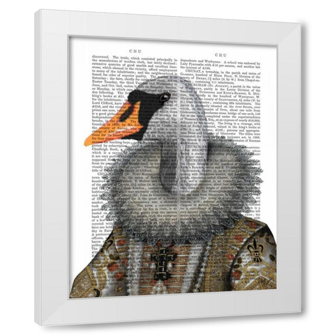 Elizabethan Swan White Modern Wood Framed Art Print by Fab Funky