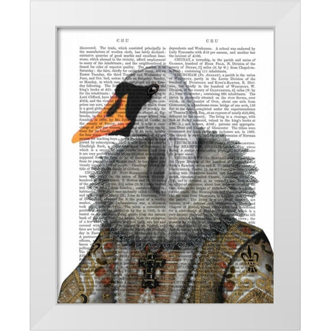 Elizabethan Swan White Modern Wood Framed Art Print by Fab Funky