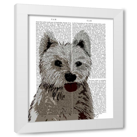 West Highland Terrier Plain White Modern Wood Framed Art Print by Fab Funky