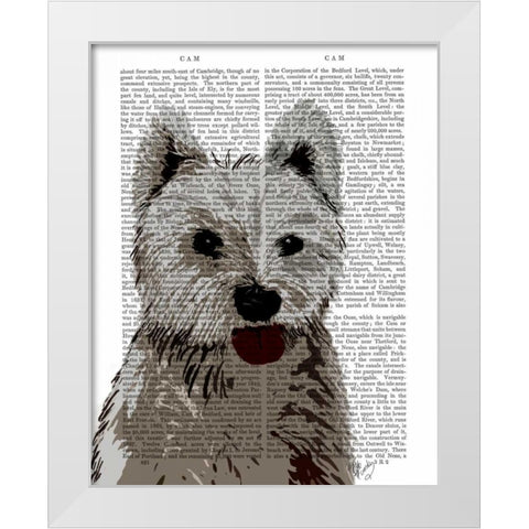 West Highland Terrier Plain White Modern Wood Framed Art Print by Fab Funky