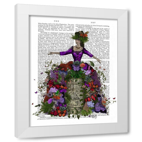 Butterfly House Queen White Modern Wood Framed Art Print by Fab Funky
