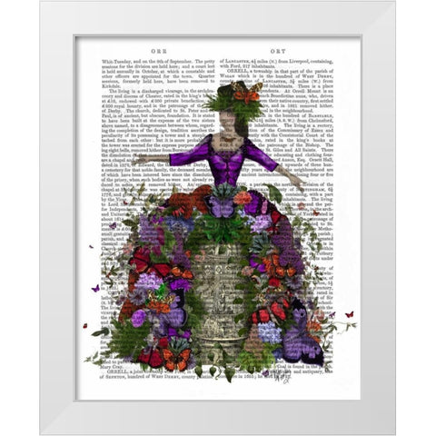 Butterfly House Queen White Modern Wood Framed Art Print by Fab Funky