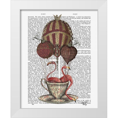 Flamingos in Teacup White Modern Wood Framed Art Print by Fab Funky