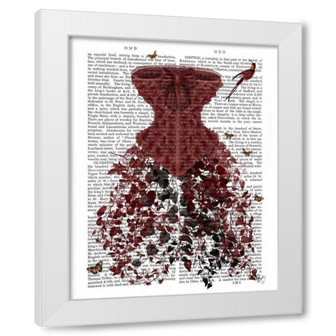 Woodland Corset White Modern Wood Framed Art Print by Fab Funky