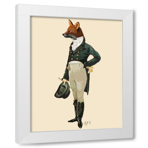 Dandy Fox Full White Modern Wood Framed Art Print by Fab Funky