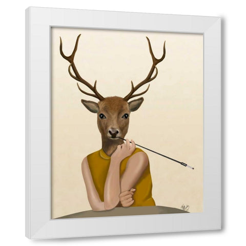 Dear Audrey White Modern Wood Framed Art Print by Fab Funky