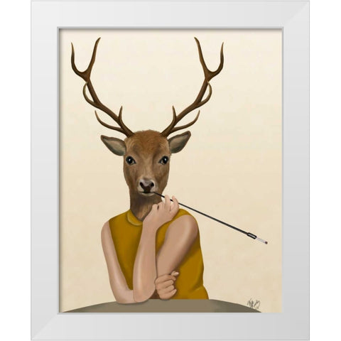 Dear Audrey White Modern Wood Framed Art Print by Fab Funky