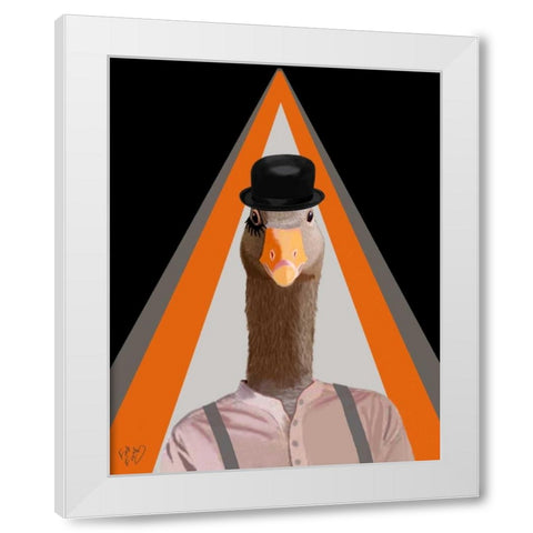 Clockwork Orange Goose White Modern Wood Framed Art Print by Fab Funky