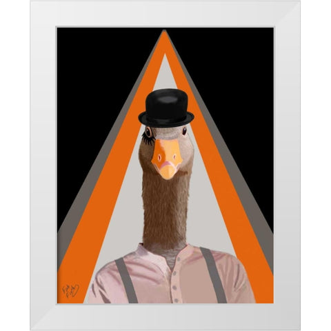 Clockwork Orange Goose White Modern Wood Framed Art Print by Fab Funky