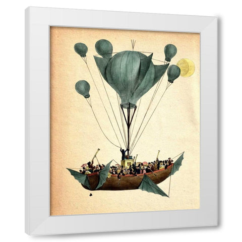 Diligenza Per La Luna White Modern Wood Framed Art Print by Fab Funky