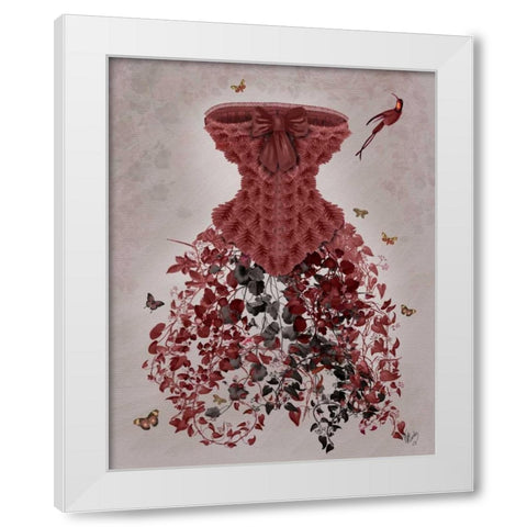Woodland Corset White Modern Wood Framed Art Print by Fab Funky