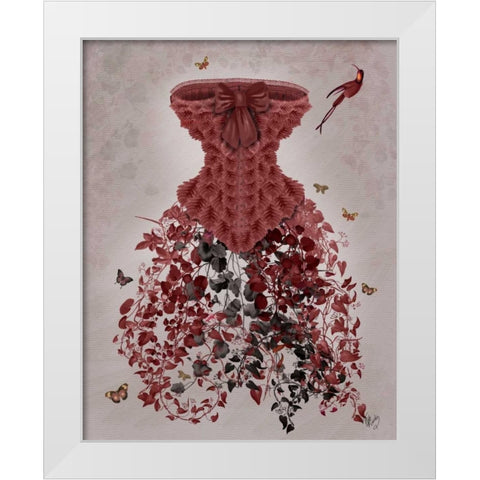 Woodland Corset White Modern Wood Framed Art Print by Fab Funky