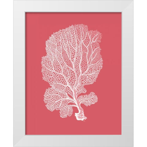 Corals White on Coral c White Modern Wood Framed Art Print by Fab Funky