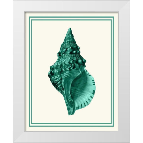 Mixed Nautical Green on Cream a White Modern Wood Framed Art Print by Fab Funky