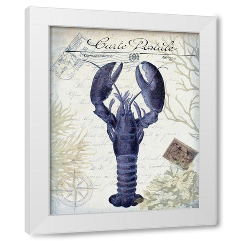 Seaside Postcard Cream d White Modern Wood Framed Art Print by Fab Funky