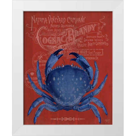 Crab Prohibition Crab On Red White Modern Wood Framed Art Print by Fab Funky