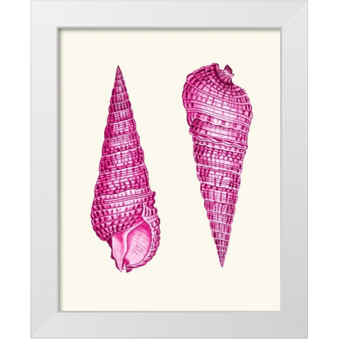 Pink Shells a White Modern Wood Framed Art Print by Fab Funky