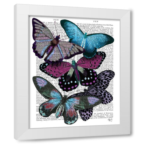 Big Bold Butterflies 5 White Modern Wood Framed Art Print by Fab Funky
